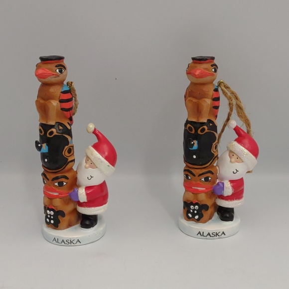 LOT of 6 ALASKA Souvenirs Ornaments Polar Bear, Totem Pole, Santa, Moose, Girl - Picture 7 of 13
